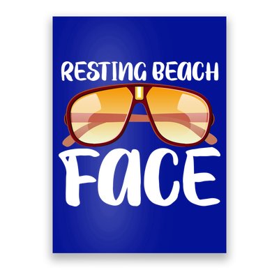 Resting Beach Face Summer Shades Poster