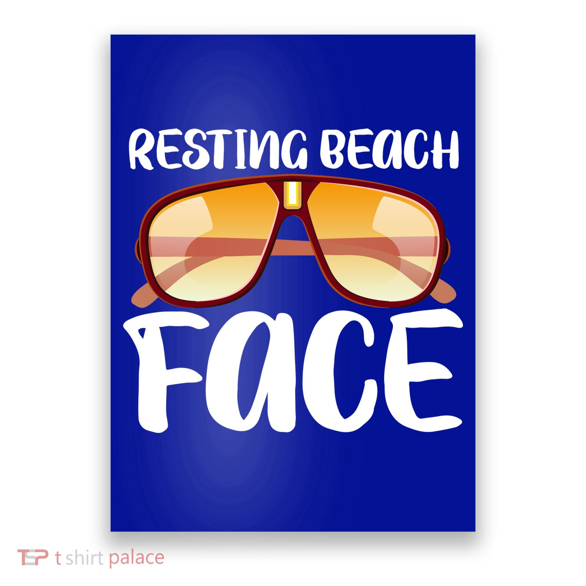 Resting Beach Face Summer Shades Poster