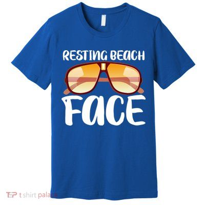 Resting Beach Face Summer Shades Premium T-Shirt