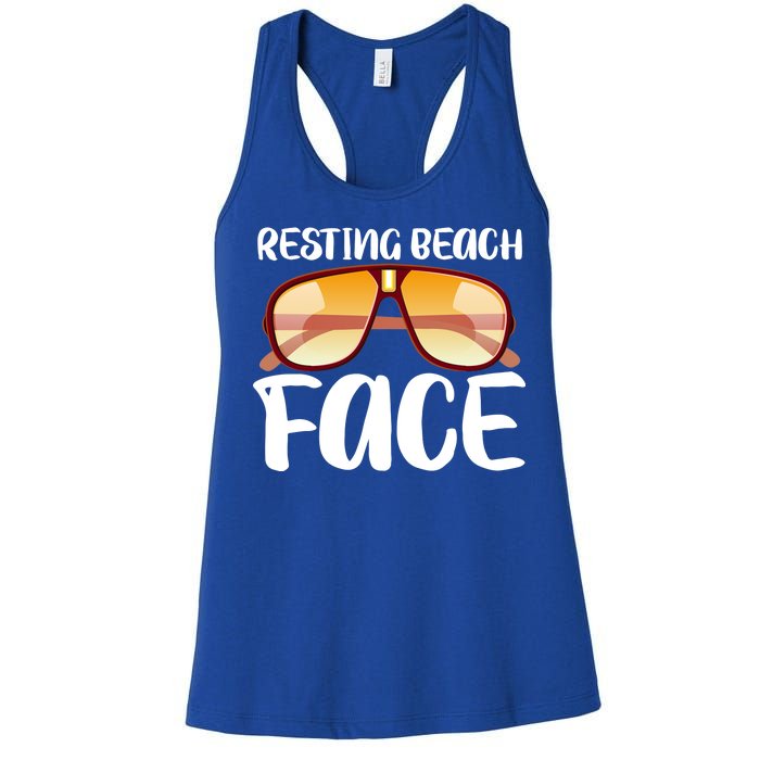 Resting Beach Face Summer Shades Women's Racerback Tank