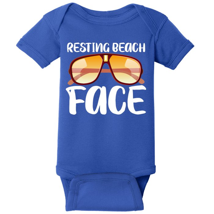 Resting Beach Face Summer Shades Baby Bodysuit