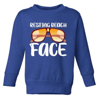 Resting Beach Face Summer Shades Toddler Sweatshirt