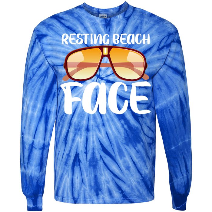 Resting Beach Face Summer Shades Tie-Dye Long Sleeve Shirt