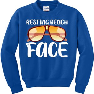 Resting Beach Face Summer Shades Kids Sweatshirt