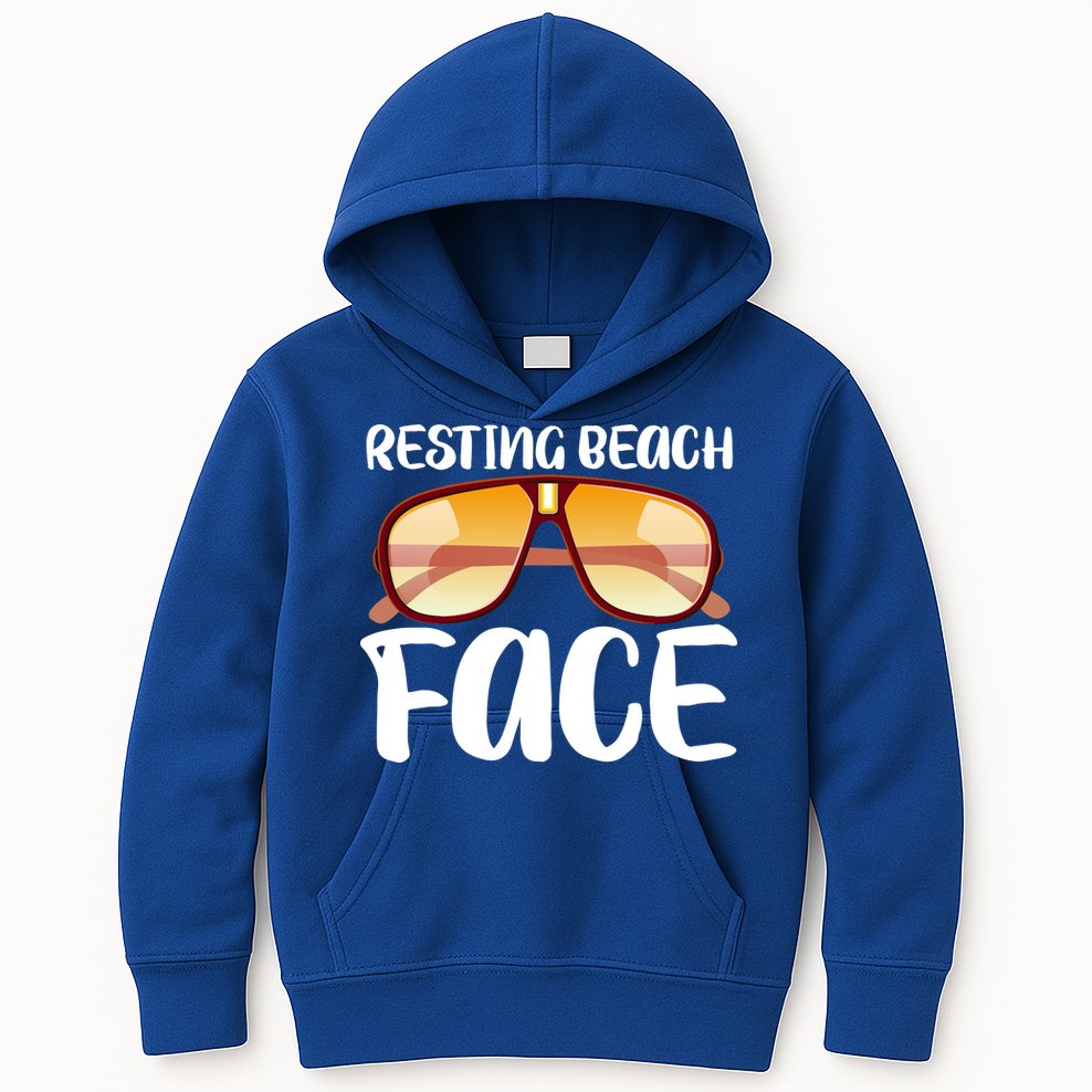 Resting Beach Face Summer Shades Kids Hoodie