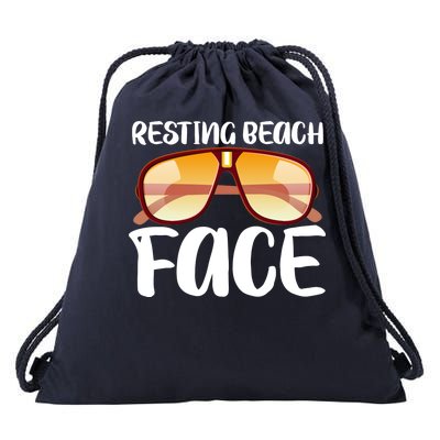 Resting Beach Face Summer Shades Drawstring Bag