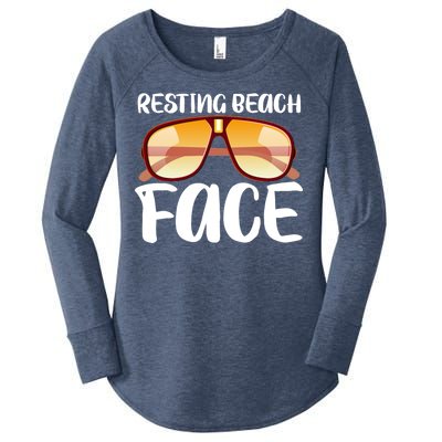 Resting Beach Face Summer Shades Women's Perfect Tri Tunic Long Sleeve Shirt