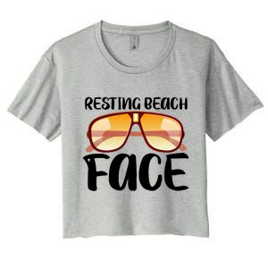 Resting Beach Face Summer Shades Women's Crop Top Tee