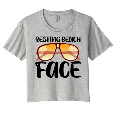 Resting Beach Face Summer Shades Women's Crop Top Tee