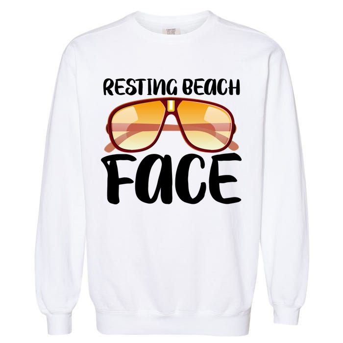 Resting Beach Face Summer Shades Garment-Dyed Sweatshirt