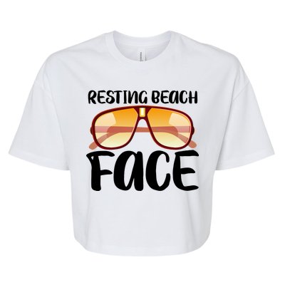 Resting Beach Face Summer Shades Bella+Canvas Jersey Crop Tee