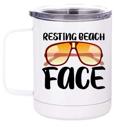 Resting Beach Face Summer Shades 12 oz Stainless Steel Tumbler Cup