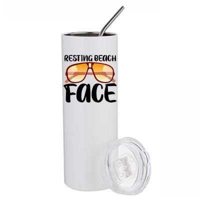 Resting Beach Face Summer Shades Stainless Steel Tumbler