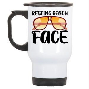 Resting Beach Face Summer Shades Stainless Steel Travel Mug