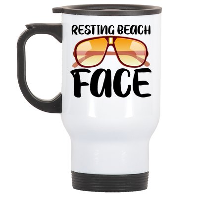 Resting Beach Face Summer Shades Stainless Steel Travel Mug