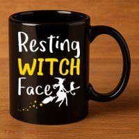 Resting Witch Face 11oz C Handle Ceramic Mug