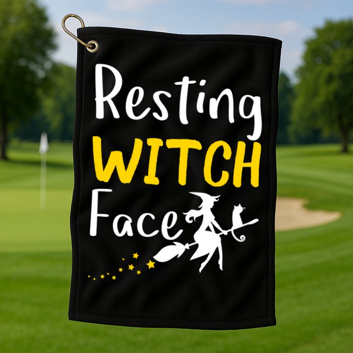 Resting Witch Face Golf Towel