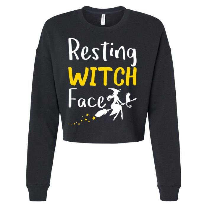 Resting Witch Face Cropped Pullover Crew
