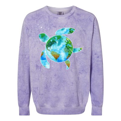 Restore Earth Sea Turtle Art Save The Planet Colorblast Crewneck Sweatshirt