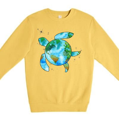 Restore Earth Sea Turtle Art Save The Planet Premium Crewneck Sweatshirt