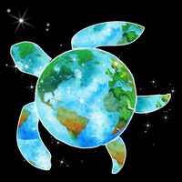 Restore Earth Sea Turtle Art Save The Planet Stripe Pom Pom Beanie