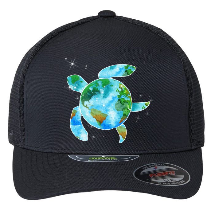 Restore Earth Sea Turtle Art Save The Planet Flexfit Unipanel Trucker Cap