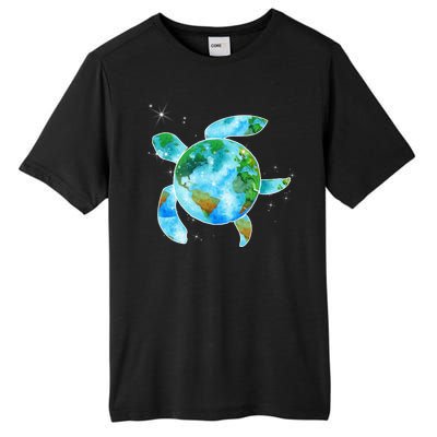 Restore Earth Sea Turtle Art Save The Planet Tall Fusion ChromaSoft Performance T-Shirt