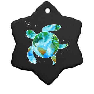 Restore Earth Sea Turtle Art Save The Planet Ceramic Star Ornament