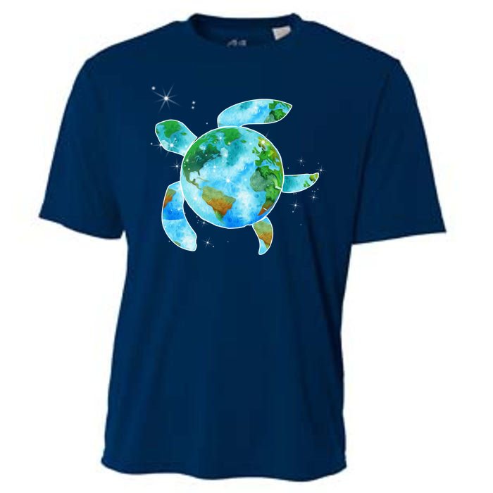 Restore Earth Sea Turtle Art Save The Planet Cooling Performance Crew T-Shirt