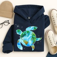 Restore Earth Sea Turtle Art Save The Planet Hoodie
