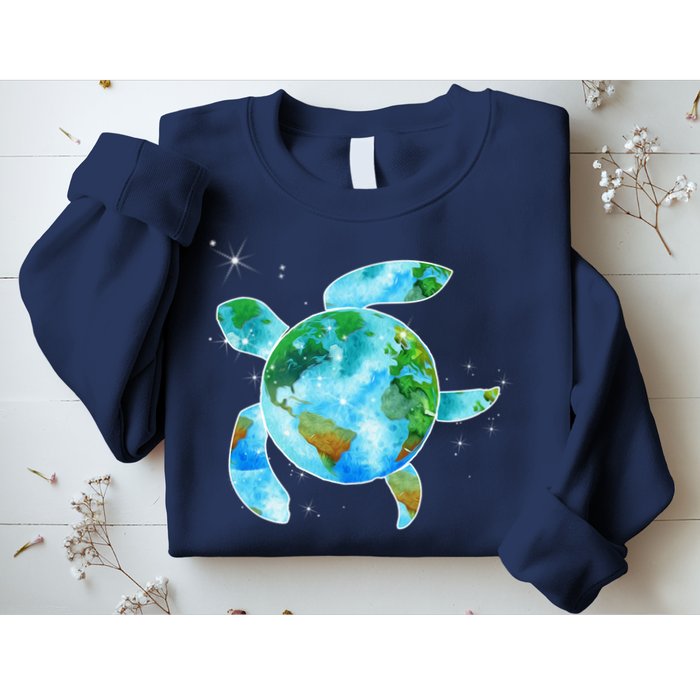Restore Earth Sea Turtle Art Save The Planet Sweatshirt