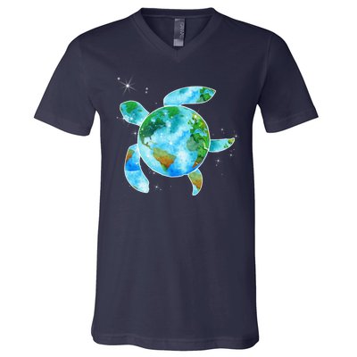 Restore Earth Sea Turtle Art Save The Planet V-Neck T-Shirt