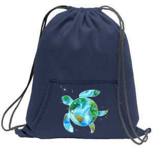 Restore Earth Sea Turtle Art Save The Planet Sweatshirt Cinch Pack Bag