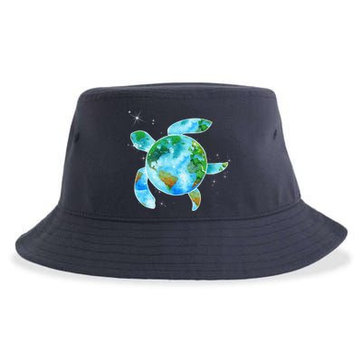 Restore Earth Sea Turtle Art Save The Planet Sustainable Bucket Hat