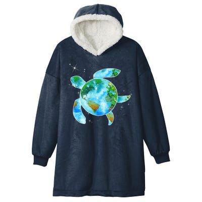 Restore Earth Sea Turtle Art Save The Planet Hooded Wearable Blanket