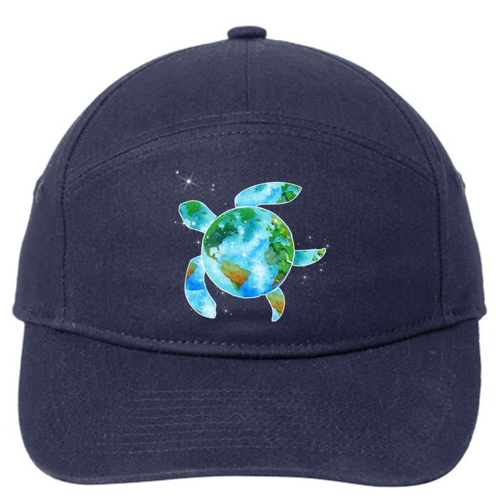 Restore Earth Sea Turtle Art Save The Planet 7-Panel Snapback Hat