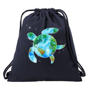 Restore Earth Sea Turtle Art Save The Planet Drawstring Bag