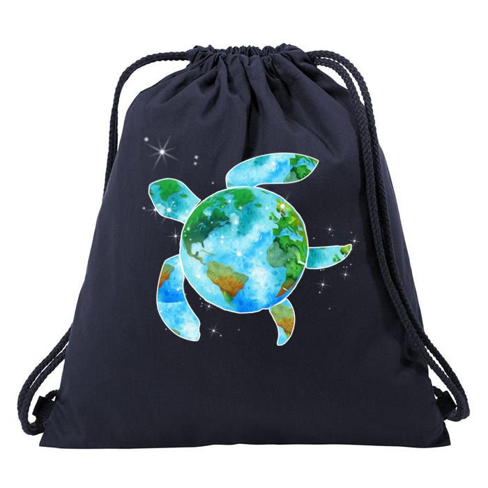 Restore Earth Sea Turtle Art Save The Planet Drawstring Bag