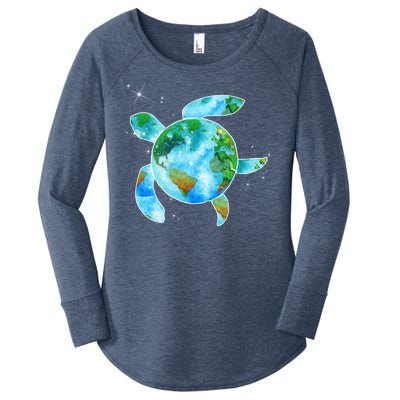 Restore Earth Sea Turtle Art Save The Planet Women's Perfect Tri Tunic Long Sleeve Shirt