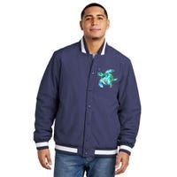 Restore Earth Sea Turtle Art Save The Planet Insulated Varsity Jacket