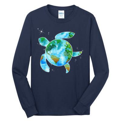 Restore Earth Sea Turtle Art Save The Planet Tall Long Sleeve T-Shirt