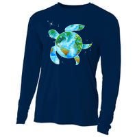 Restore Earth Sea Turtle Art Save The Planet Cooling Performance Long Sleeve Crew