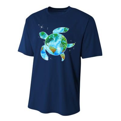 Restore Earth Sea Turtle Art Save The Planet Performance Sprint T-Shirt