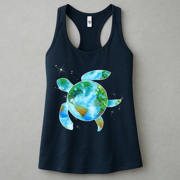 Restore Earth Sea Turtle Art Save The Planet Womens Tank Top