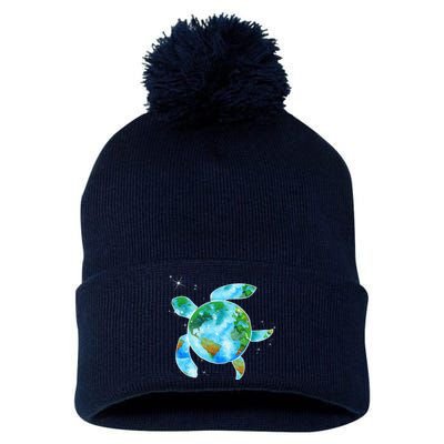 Restore Earth Sea Turtle Art Save The Planet Pom Pom 12in Knit Beanie