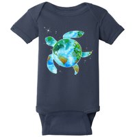 Restore Earth Sea Turtle Art Save The Planet Baby Bodysuit