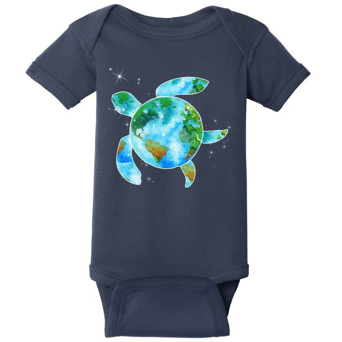 Restore Earth Sea Turtle Art Save The Planet Baby Bodysuit