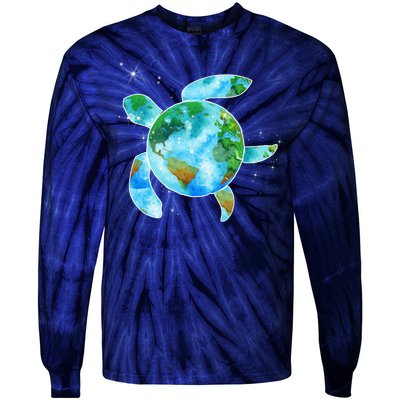 Restore Earth Sea Turtle Art Save The Planet Tie-Dye Long Sleeve Shirt