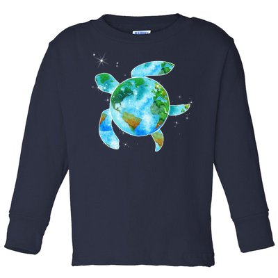 Restore Earth Sea Turtle Art Save The Planet Toddler Long Sleeve Shirt