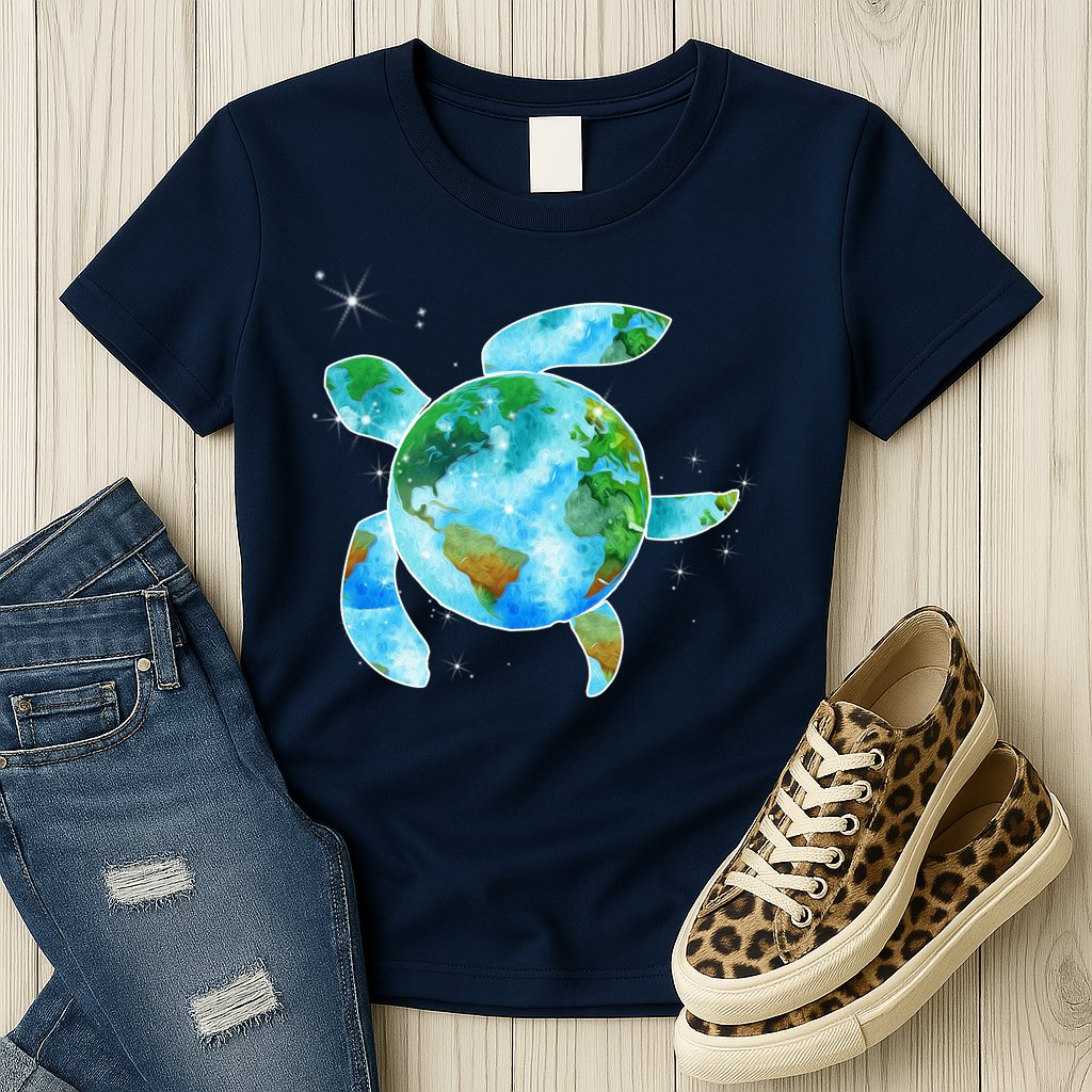Restore Earth Sea Turtle Art Save The Planet Womens T-Shirt